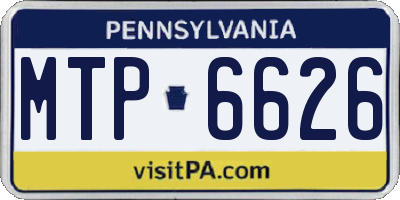 PA license plate MTP6626