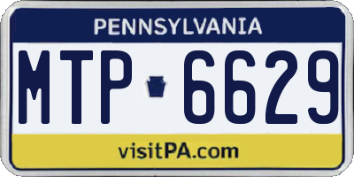 PA license plate MTP6629