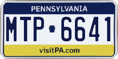 PA license plate MTP6641
