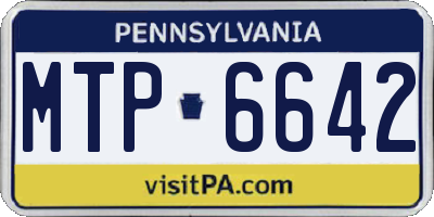 PA license plate MTP6642