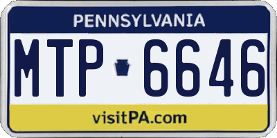 PA license plate MTP6646
