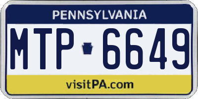 PA license plate MTP6649
