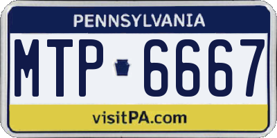 PA license plate MTP6667
