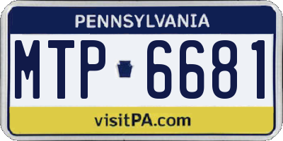 PA license plate MTP6681