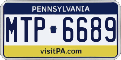 PA license plate MTP6689