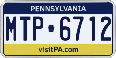 PA license plate MTP6712