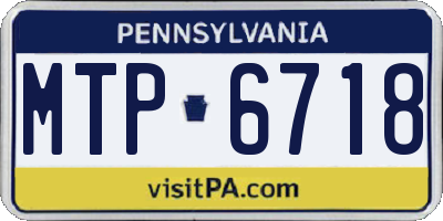 PA license plate MTP6718