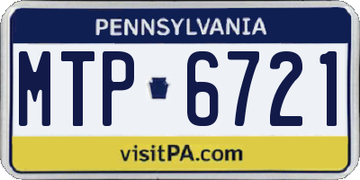 PA license plate MTP6721