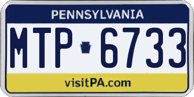 PA license plate MTP6733