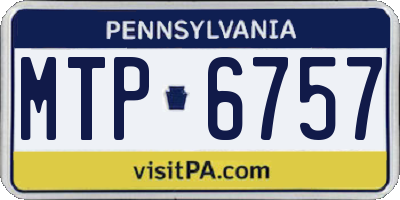 PA license plate MTP6757