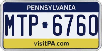 PA license plate MTP6760