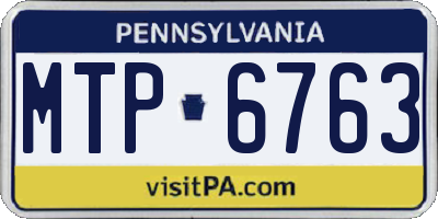 PA license plate MTP6763
