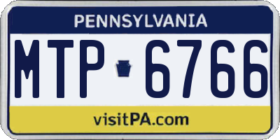 PA license plate MTP6766