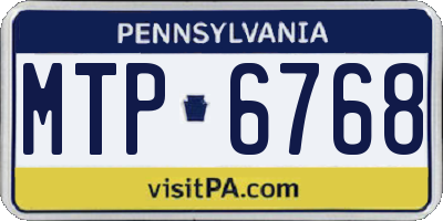 PA license plate MTP6768