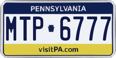 PA license plate MTP6777