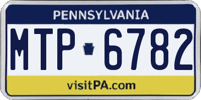 PA license plate MTP6782