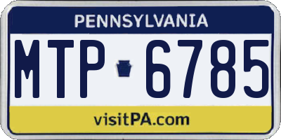 PA license plate MTP6785