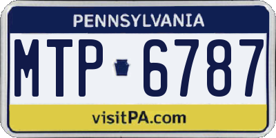 PA license plate MTP6787