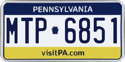 PA license plate MTP6851