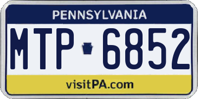 PA license plate MTP6852