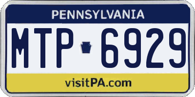 PA license plate MTP6929