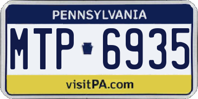 PA license plate MTP6935