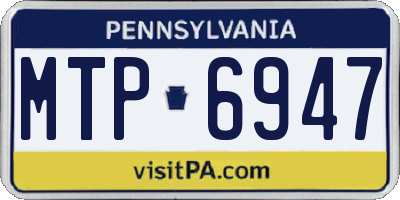 PA license plate MTP6947