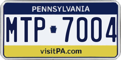 PA license plate MTP7004