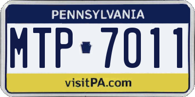 PA license plate MTP7011