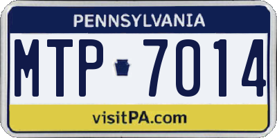 PA license plate MTP7014