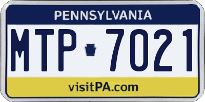 PA license plate MTP7021