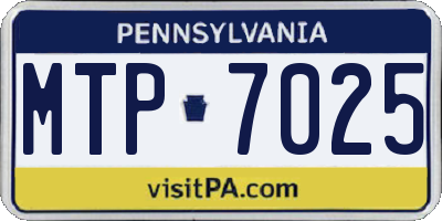 PA license plate MTP7025