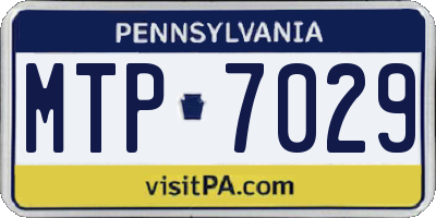 PA license plate MTP7029