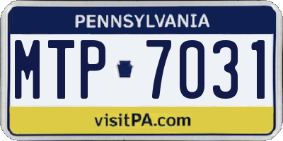 PA license plate MTP7031
