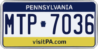 PA license plate MTP7036