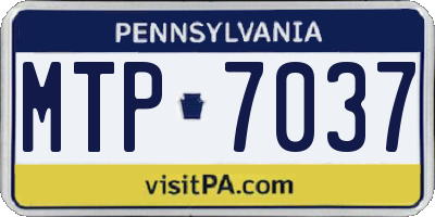 PA license plate MTP7037