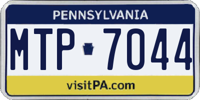 PA license plate MTP7044