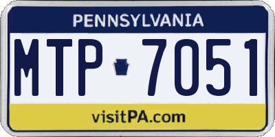 PA license plate MTP7051