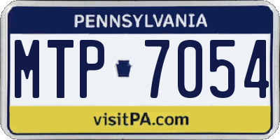 PA license plate MTP7054