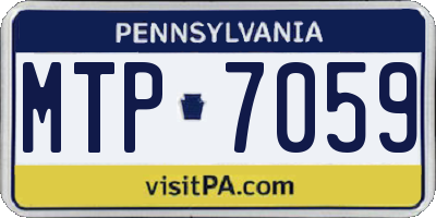 PA license plate MTP7059