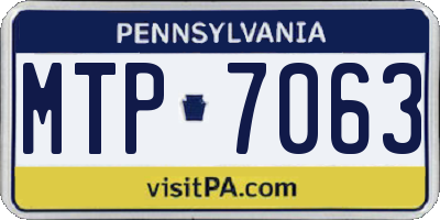 PA license plate MTP7063