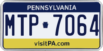 PA license plate MTP7064