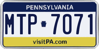 PA license plate MTP7071