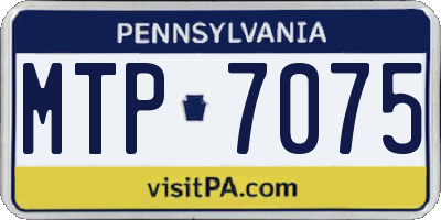 PA license plate MTP7075