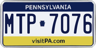 PA license plate MTP7076