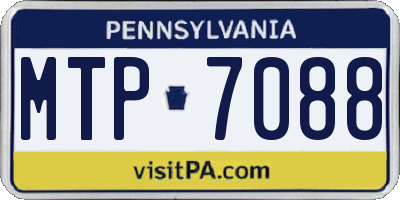 PA license plate MTP7088