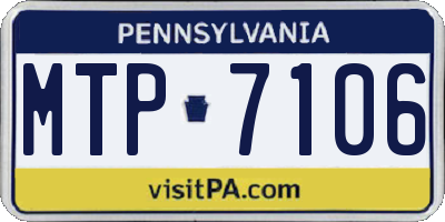 PA license plate MTP7106
