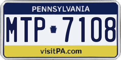PA license plate MTP7108