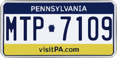 PA license plate MTP7109