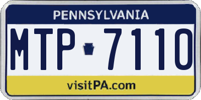 PA license plate MTP7110